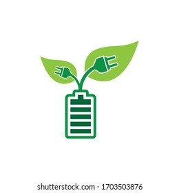 Eco energy icon logo creative vector illustration