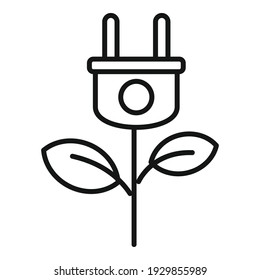 Eco energy icon. Outline eco energy vector icon for web design isolated on white background