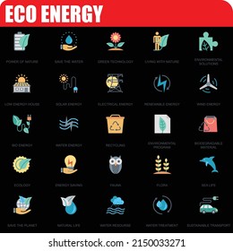 Paquete de iconos de Eco Energy, paquete de iconos de Easy-Edit, paquete de iconos de Energía, paquete de iconos de Ilustración