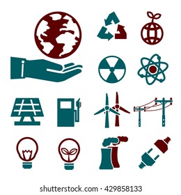 eco energy icon set