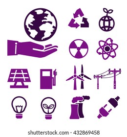 eco energy icon set