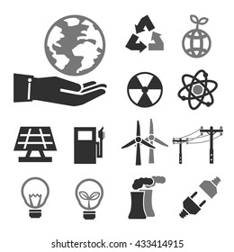 eco energy icon set