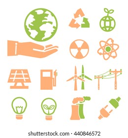 eco energy icon set