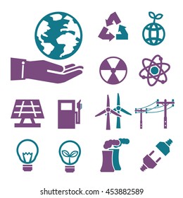 eco energy icon set