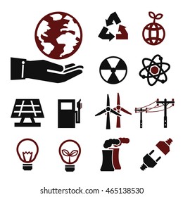 eco energy icon set