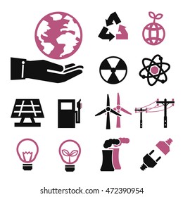eco energy icon set