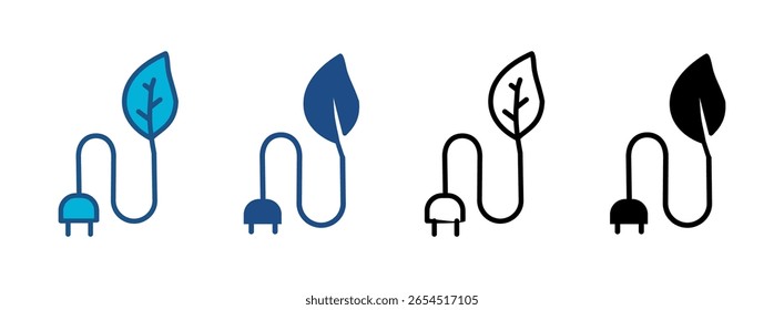 Ícone De Energia Eco Definido Com Vários Estilos. Ilustração de vetor
