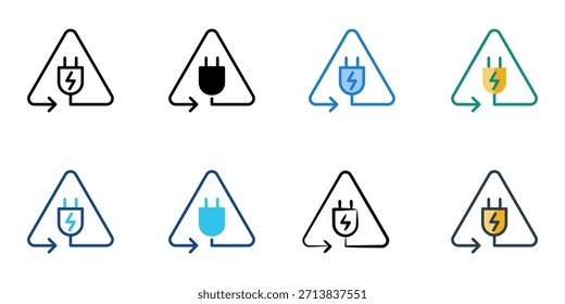 Eco energy icon set multiple style vector collection. Editable Stroke 
