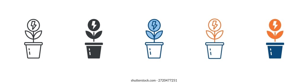 Eco Energy Icon Set Multiple Style Collection