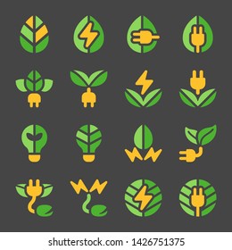 eco energy icon set,logo style,vector and illustration