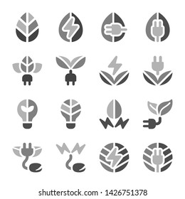 eco energy icon set,logo style,vector and illustration