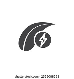 Eco Energy icon Symbol mark in filled style