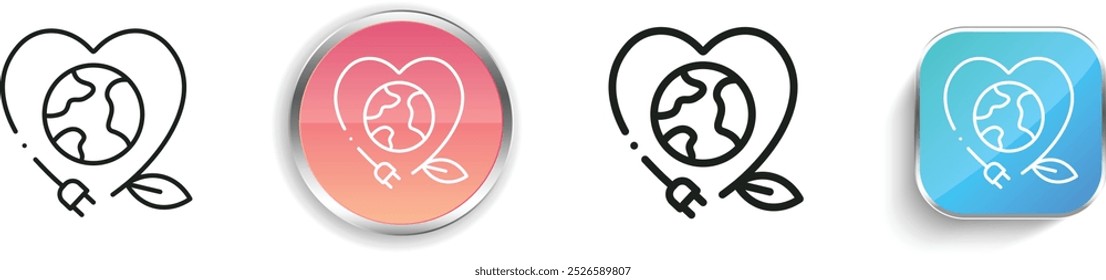 eco energy icon. Thin Linear, Regular and Button Style Design Isolated On White Background