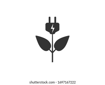 Eco energy icon. Vector illustration, flat design.