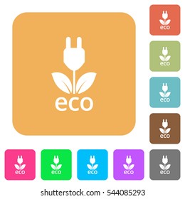 Eco energy icons on rounded square vivid color backgrounds.