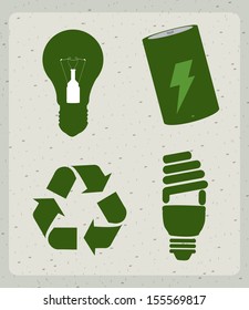 eco energy icons over pattern background vector illustration 