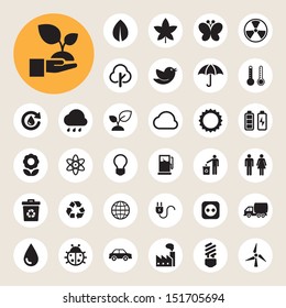 Eco energy icons set.Illustration eps10