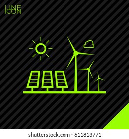 eco energy info-graphic line vector icon
