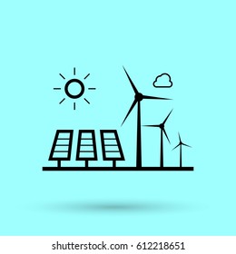 eco energy info-graphic line vector icon