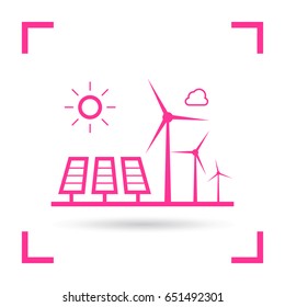 eco energy info-graphic line vector icon