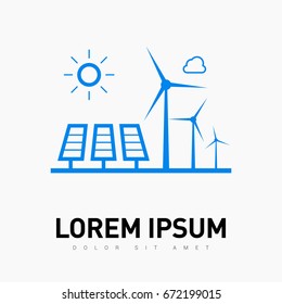 eco energy info-graphic line vector icon