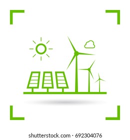 eco energy info-graphic line vector icon