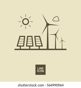 eco energy isolated minimal icon. info-graphic line vector icon for websites and mobile minimalistic flat design. 