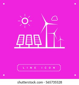 eco energy isolated minimal icon. info-graphic line vector icon for websites and mobile minimalistic flat design. 