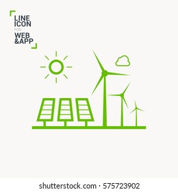 eco energy isolated minimal icon. info-graphic line vector icon for websites and mobile minimalistic flat design. 