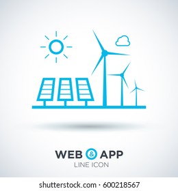 eco energy isolated minimal icon. info-graphic line vector icon for websites and mobile minimalistic flat design. 