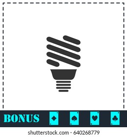ECO energy lamp icon flat. Simple vector symbol and bonus icon