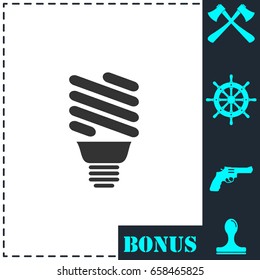 ECO energy lamp icon flat. Simple vector symbol and bonus icon