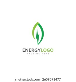 eco energy com modelo de logotipo de vetor folha