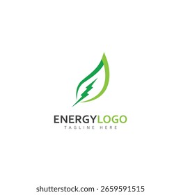Eco energía con la Plantilla del logotipo del Vector de hoja