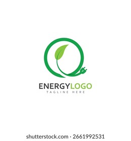 Eco energía con la Plantilla del logotipo del Vector de hoja