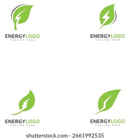 eco energy com modelo de logotipo de vetor folha