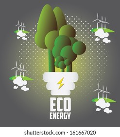 Eco energy. Let's Save the world together concept.vector illustration,
