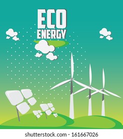 Eco energy. Let's Save the world together concept.vector illustration,
