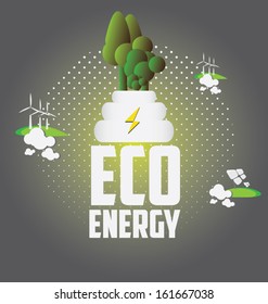 Eco energy. Let's Save the world together concept.vector illustration,