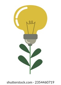 eco energy light bulb icon isolated