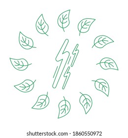 eco energy line green icon vector