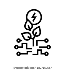 vector de icono de línea de energía ecológica. signo de energía ecológica. símbolo de contorno aislado ilustración negra