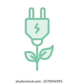 Eco energy lineal color icon , vector, pixel perfect, illustrator file 