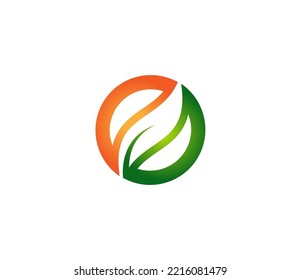 Eco energy logo featuring an abstract sun and leaf icon, symbolizing nature's growth and sustainable power. Ideal for green companies, renewable energy, and environmental brands. Vector template