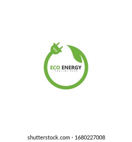 Eco energy logo template vector icon illustration design 