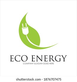 Eco energy logo template vector icon illustration
