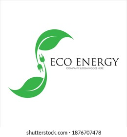 Eco energy logo template vector icon illustration
