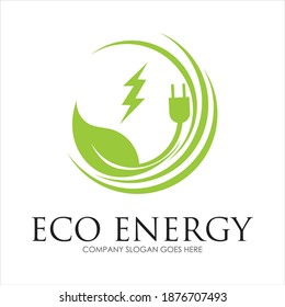 Eco energy logo template vector icon illustration