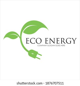 Eco energy logo template vector icon illustration