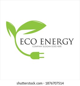 Eco energy logo template vector icon illustration